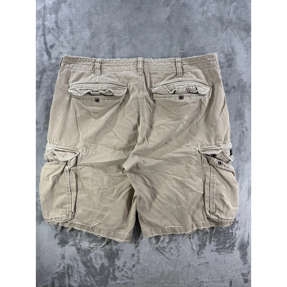 Polo Jeans Company Cargo Shorts Mens 40 Beige Canvas Relaxed Miltary Surplus‎